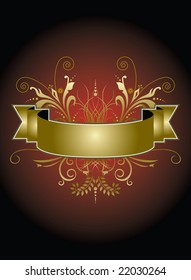 An elegant Christmas banner in reds and golds