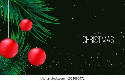 Elegant Christmas Banner with sparkles 