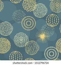 Elegant Christmas baubles seamless pattern, hand drawn balls - great for textiles, wallpapers, invitations, banners - vector surface design