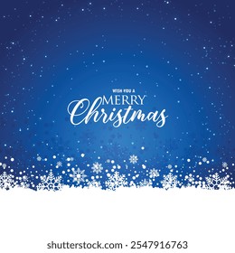 Elegant Christmas Blue Background With Snowflakes