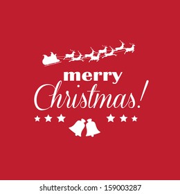 Elegant christmas card with reindeer sleigh and jingle bells