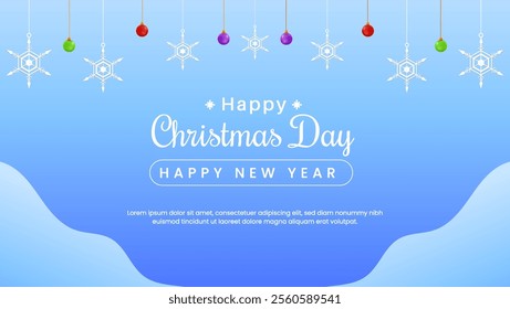 Elegant Christmas Card with Snowflakes and Decorations,Christmas greeting card