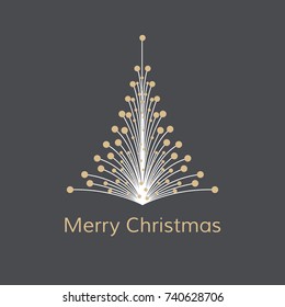 Elegant Christmas card. Christmas tree. Vector. 