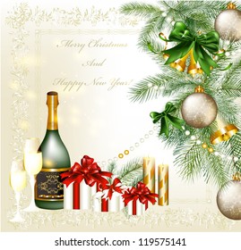 Elegant Christmas card. Christmas vector