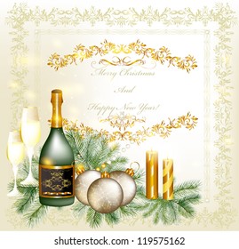 Elegant Christmas card. Christmas vector