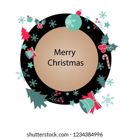 Elegant Christmas frame. Suitable for digital printing, scrapbooking, photo design, photo albums, etc.