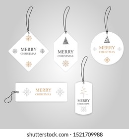 Elegant christmas label collection vector
