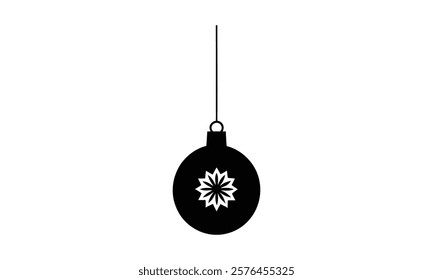 Elegant Christmas Ornaments Silhouette white background