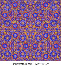 Elegant Christmas seamless pattern with Shining yellow, violet and blue Elements. Vector illustration.