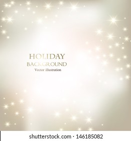 Elegant Christmas shining background with snowflakes and place for text. Vector Illustration.
