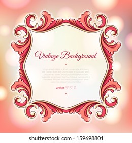 Elegant christmas template with vintage flourish frame