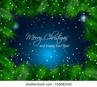 Elegant Christmas Themed frame with a lot of falling snow balls.