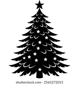 Elegant Christmas tree silhouette for festive decorations