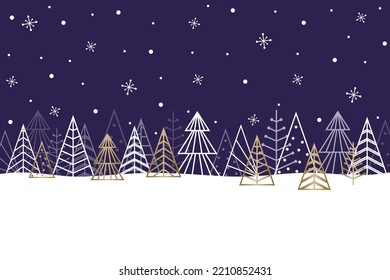 Elegant Christmas trees. Concept of winter background. Vector illustration