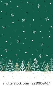 Elegant Christmas trees. Concept of winter background. Vector illustration