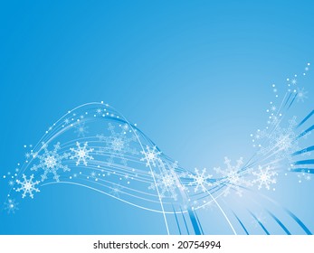Elegant Christmas vector background with snowflakes and lines