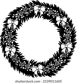 Elegant Christmas Wreath. Vector illustration