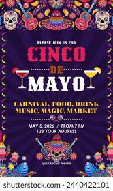 Elegante cinco de mayo Poster, Vektor-Illustration