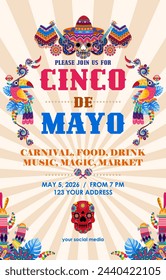 Elegant cinco de mayo posters, vector illustration