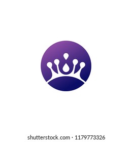 Elegant circle crown logo/icon. Vector image.