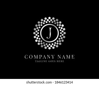 elegant circle letter J logo template