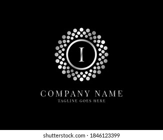 elegant circle letter I logo template
