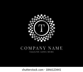 elegant circle letter T logo template