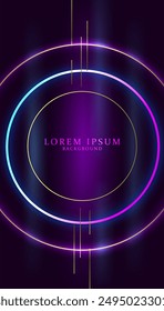 elegant circle light lines abstract digital cover design,wallpaper and technology concept neon background vector illustration.