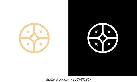 elegant circle logo salon jewelry boutique icon Design template