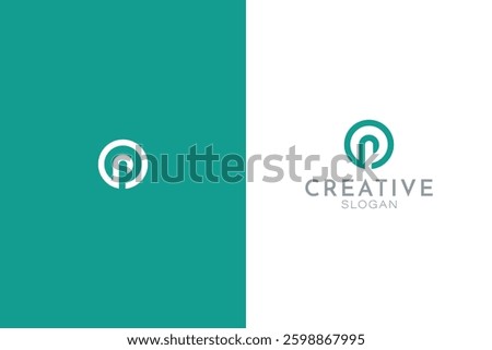 Elegant Circle P Initial Logo Design Concept with two Colors.