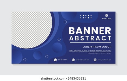 Elegant circle pattern abstract banner blue background, modern colorful abstract background. business card design, vector illustration template design