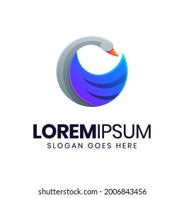 Elegante Logo-Vorlage für den Kreisschwan
