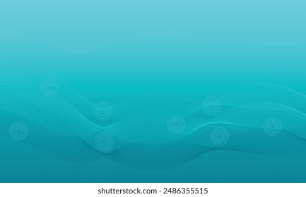 Elegante círculo ondulado tecnología limpio simple color cian Web Anuncio diseño de fondo