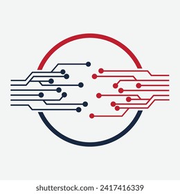 Elegant Circuit Logo Template design illustration vector image on gray background