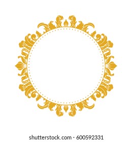 Elegant Circular Classic Decorative Floral Ornamental Vintage Swirl Acanthus Frame 
