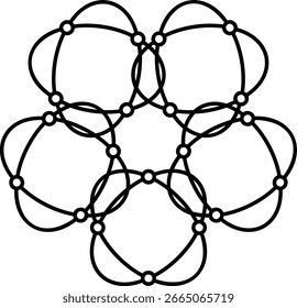 Elegant Circular Design Geometric pattern with interconnected black circles a modern art network