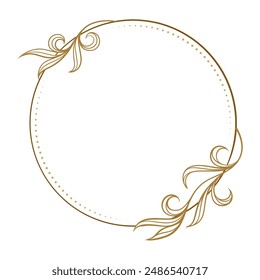 Elegant circular frame with vintage floral design, ideal for wedding invites or anniversary cards