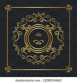 elegant circular golden frame