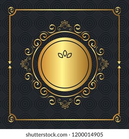 elegant circular golden frame