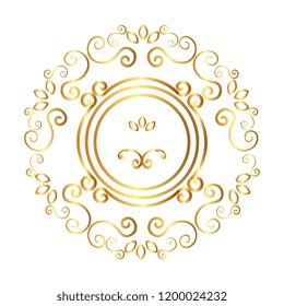 elegant circular golden frame