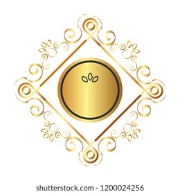elegant circular golden frame