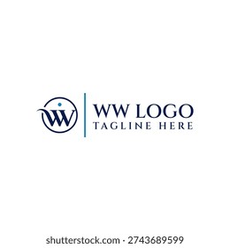 Elegant Circular Initial WW or WWI Logo Template for Professional Corporate and Luxury Brand Identity