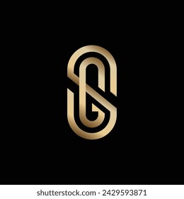 Elegant circular interconnected letter G and S