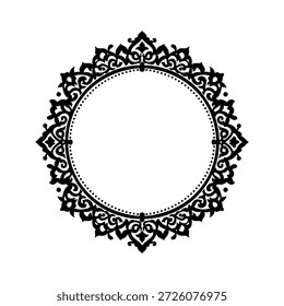 Eleganter kreisförmiger islamischer Schmuckrahmen mit aufwändigem floralem Mandala-Muster