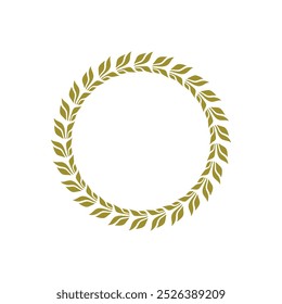 Elegant Circular Laurel Leaf Emblem for Premium Branding
