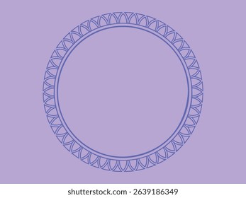 Elegant circular mandala frame on pastel violet background with fine geometric pattern, perfect for invitations, luxury product labels, branding, minimalist design, or decorative templates.