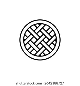 Elegant Circular Pattern Weave Graphic Isolated On Transparent Surface