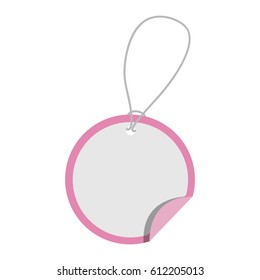 elegant circular pink label over white background, vector illustration design