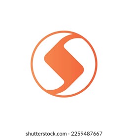 Elegant circular S and S logo template for brand personality in orange color