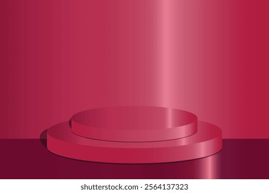 Elegant Circular Stage Design with Gradient pink Background for Display Concepts. podium vector.